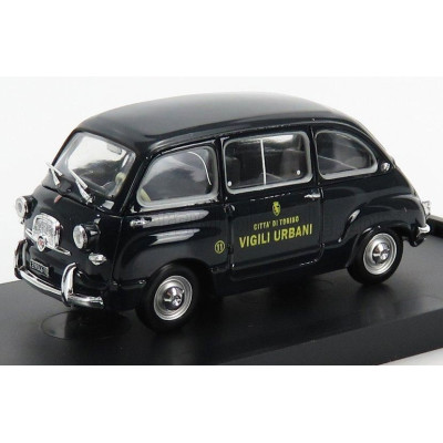 BRUMM FIAT 600D MULTIPLA VIGILI URBANI TORINO 1960 - BLUE 1/43