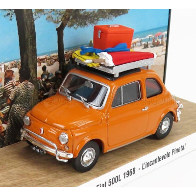BRUMM PROM FIAT 500L 1968 - TUTTI AL MARE - L'INCANTEVOLE PINETA - ANDIAMO A PINETO - EXCLUSIVE CARMODEL - GIALLO POSITANO - YEL