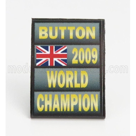 CARTRIX ACCESSORIES F1  WORLD CHAMPION PLATE PIT BOARD - BRAWN GP MERCEDES BGP001 N 22 SEASON 2009 JENSON BUTTON - GREY BLACK YE