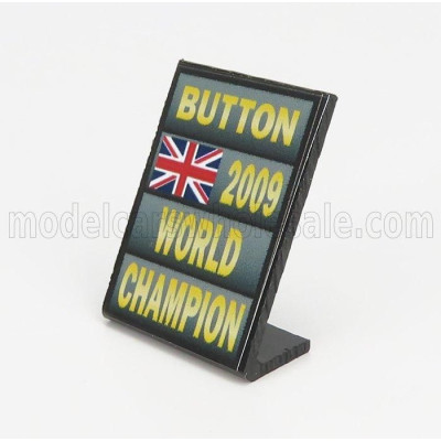 CARTRIX ACCESSORIES F1  WORLD CHAMPION PLATE PIT BOARD - BRAWN GP MERCEDES BGP001 N 22 SEASON 2009 JENSON BUTTON - GREY BLACK YE