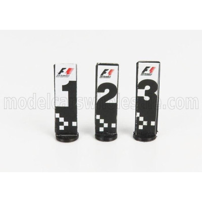CARTRIX ACCESSORIES F1  WORLD CHAMPION PLATE PIT BOARD - 1st - 2nd - 3rd PLACE - GREY BLACK YELLOW 1/43