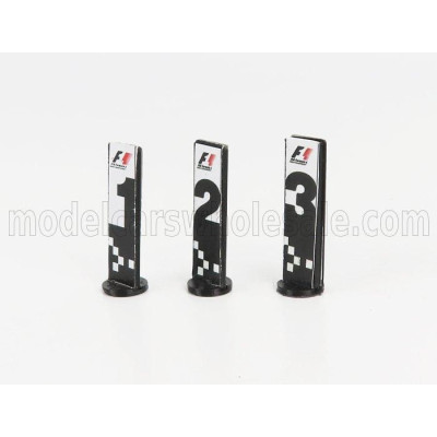 CARTRIX ACCESSORIES F1  WORLD CHAMPION PLATE PIT BOARD - 1st - 2nd - 3rd PLACE - GREY BLACK YELLOW 1/43