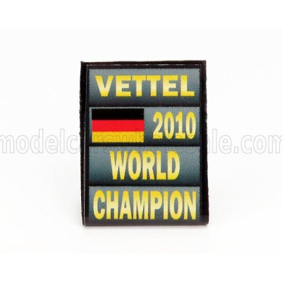 CARTRIX ACCESSORIES F1  WORLD CHAMPION PLATE PIT BOARD - RED BULL RB5 RED BULL N 5 SEASON 2010 SEBASTIAN VETTEL - GREY BLACK YEL