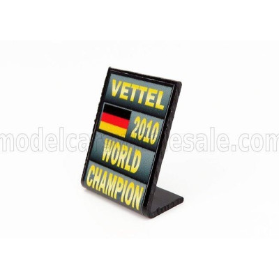CARTRIX ACCESSORIES F1  WORLD CHAMPION PLATE PIT BOARD - RED BULL RB5 RED BULL N 5 SEASON 2010 SEBASTIAN VETTEL - GREY BLACK YEL