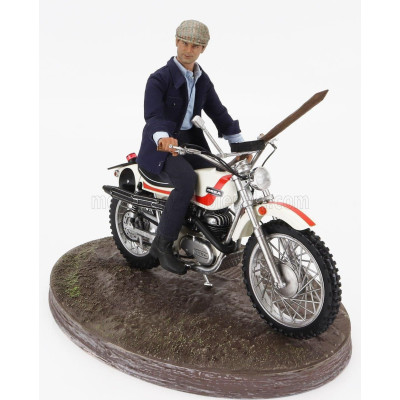 CLC MODELS OSSA 250 AE73 ENDURO 1973 WITH TERENCE HILL SMALL ACTION FIGURE - FROM MOVIE - ALTRIMENTI CI ARRABBIAMO - TV SERIES -