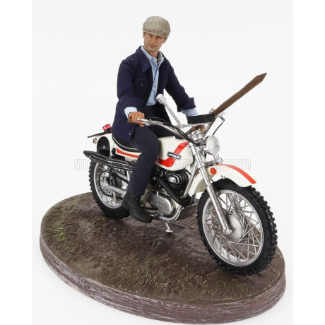 CLC MODELS OSSA 250 AE73 ENDURO 1973 WITH TERENCE HILL SMALL ACTION FIGURE - FROM MOVIE - ALTRIMENTI CI ARRABBIAMO - TV SERIES -
