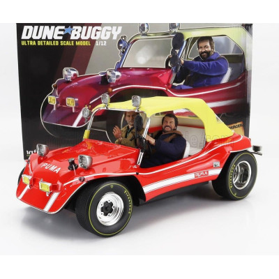 CLC MODELS PUMA DUNE BUGGY 1972 - WITH BUD SPENCER AND TERENCE HILL ACTION FIGURES - TV SERIES - ALTRIMENTI CI ARRABBIAMO - RED