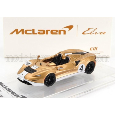 CM MODELS McLAREN ELVA N 4 RACING 2020 - GOLD WHITE 1/64