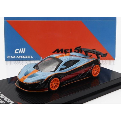 CM MODELS McLAREN P1 GTR N 0 2015 - BLACK LIGHT BLUE ORANGE 1/64
