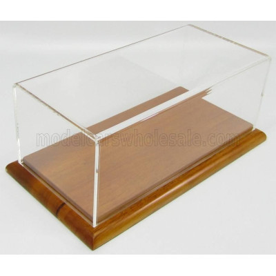 CMC VETRINA DISPLAY BOX FOR CAR 1/18 - BASE LEGNO - WOOD Lungh.cm 29.0 X Largh.cm 13.0 X Alt.cm 12.8 (altezza interna cm 10.0) -