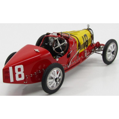 CMC BUGATTI T35 N 18 NATIONAL COLOUR PROJECT SPAIN 1924 - RED YELLOW 1/18