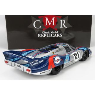 CMR PORSCHE 917LH 4.9L TEAM MARTINI RACING N 21 24h LE MANS 1971 VIC ELFORD - GERARD LARROUSSE - SILVER BLUE 1/12
