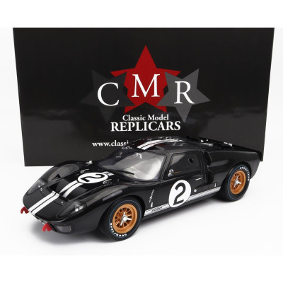 CMR FORD USA GT40 MKII 7.0L V8 TEAM SHELBY AMERICAN INC. N 2 WINNER 24h LE MANS 1966 B.McLAREN - C.AMON - BLACK SILVER 1/12