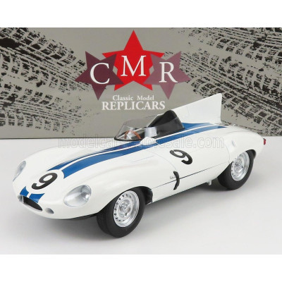 CMR JAGUAR D-TYPE 3.4L TEAM BRIGGS CUNNINGHAM N 9 24h LE MANS 1955 P.WALTERS - W.SPEAR - WHITE BLUE 1/18