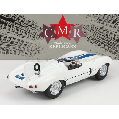 CMR JAGUAR D-TYPE 3.4L TEAM BRIGGS CUNNINGHAM N 9 24h LE MANS 1955 P.WALTERS - W.SPEAR - WHITE BLUE 1/18