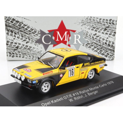 CMR OPEL KADETT C GT/E (night version) N 16 4th RALLY MONTECARLO 1976 WALTER ROHRL - JOCHEN BERGER - YELLOW BLACK 1/43