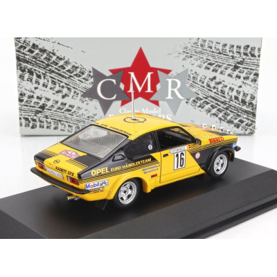 CMR OPEL KADETT C GT/E (night version) N 16 4th RALLY MONTECARLO 1976 WALTER ROHRL - JOCHEN BERGER - YELLOW BLACK 1/43