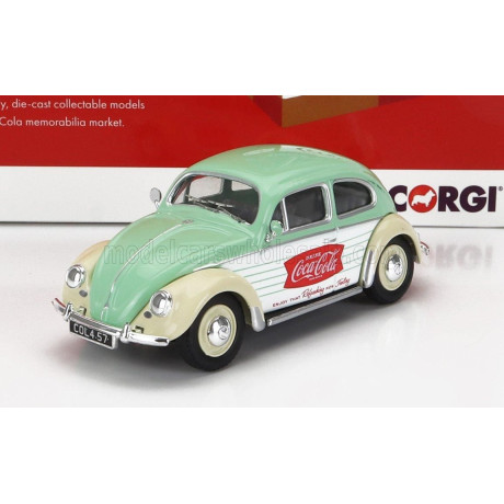 CORGI VOLKSWAGEN BEETLE MAGGIOLINO COCA-COLA 1951 - GREEN WHITE BEIGE 1/43