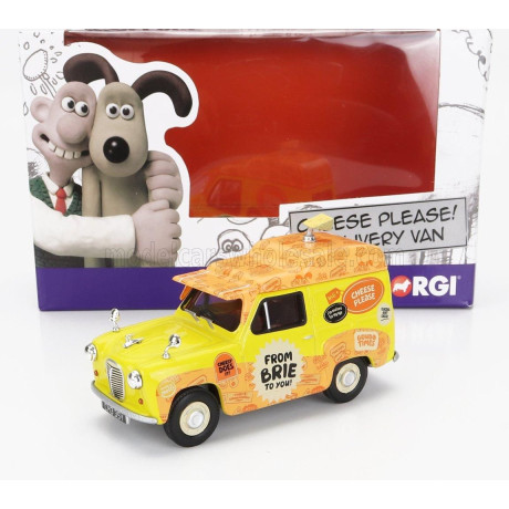 CORGI AUSTIN DELIVERY VAN - WALLACE & GROMIT - CHEESE PLEASE ! - AARDMAN - YELLOW ORANGE 1/43