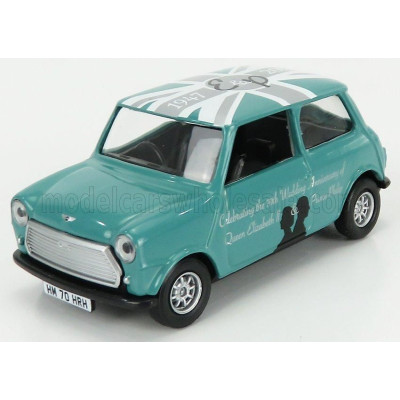 CORGI MINI COOPER 1961 - CELEBRATING THE 70th WEDDING ANNIVERSARY OF QUEEN ELIZABETH II & PRINCE PHILIP - GREEN 1/36