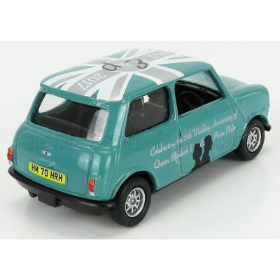 CORGI MINI COOPER 1961 - CELEBRATING THE 70th WEDDING ANNIVERSARY OF QUEEN ELIZABETH II & PRINCE PHILIP - GREEN 1/36