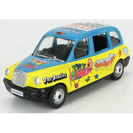 CORGI AUSTIN LONDON TAXI LTI TX4 2014 - THE BEATLES - YELLOW LIGHT BLUE 1/36