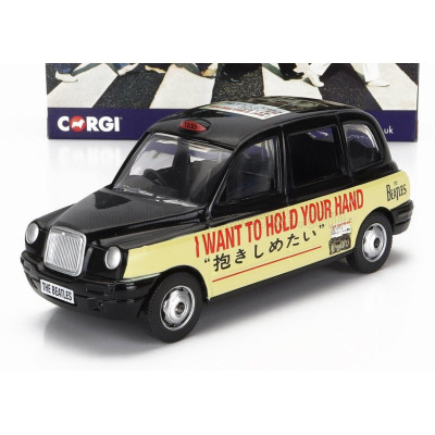 CORGI AUSTIN LONDON TAXI LTI TX4 2007 - THE BEATLES - I WANT TO HOLD YOUR HAND - YELLOW BLACK 1/36