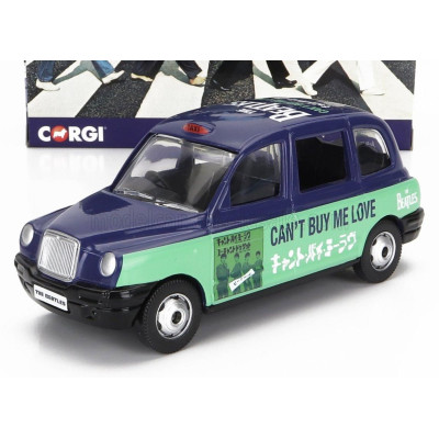 CORGI AUSTIN LONDON TAXI LTI TX4 2007 - THE BEATLES - CAN'T BUY ME LOVE - BLUE GREEN 1/36