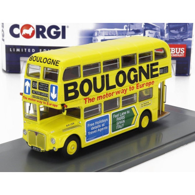 CORGI AEC TYPE RM AUTOBUS LONDON TRANSPORT BOULOGNE ROUTE 88 ACTION GREEN 1949 - YELLOW 1/76