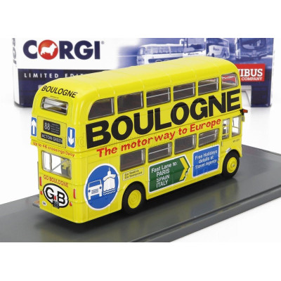 CORGI AEC TYPE RM AUTOBUS LONDON TRANSPORT BOULOGNE ROUTE 88 ACTION GREEN 1949 - YELLOW 1/76