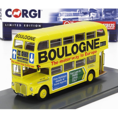 CORGI AEC TYPE RM AUTOBUS LONDON TRANSPORT BOULOGNE ROUTE 88 MITCHAM CRICKETERS 1949 - YELLOW 1/76