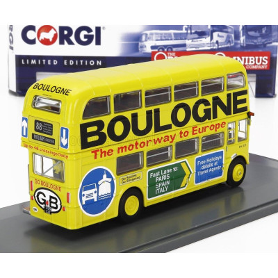 CORGI AEC TYPE RM AUTOBUS LONDON TRANSPORT BOULOGNE ROUTE 88 MITCHAM CRICKETERS 1949 - YELLOW 1/76