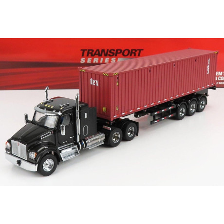 DM MODELS KENWORTH T880 SBFA TRUCK CONTAINER 40 1990 - BLACK BROWN 1/50