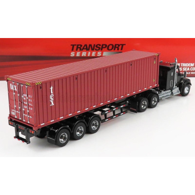 DM MODELS KENWORTH T880 SBFA TRUCK CONTAINER 40 1990 - BLACK BROWN 1/50