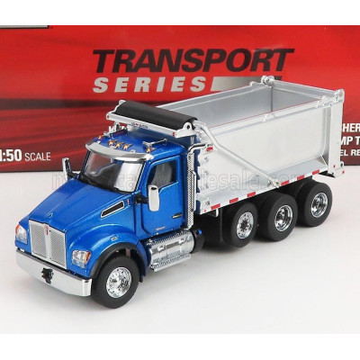DM MODELS KENWORTH T880S TRUCK CASSONE RIBALTABILE 4-ASSI 1990 - BLUE 1/50