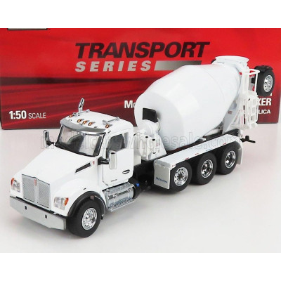 DM MODELS KENWORTH T880S BETONIERA TANKER CEMENT MIXER TRUCK 4-ASSI 1990 - WHITE 1/50