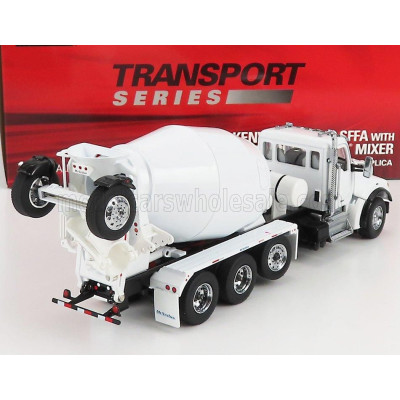 DM MODELS KENWORTH T880S BETONIERA TANKER CEMENT MIXER TRUCK 4-ASSI 1990 - WHITE 1/50