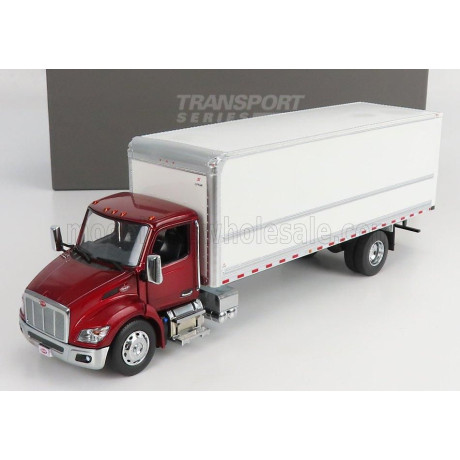 DM MODELS PETERBILT 536 TRUCK CASSONATO 2010 - RED MET WHITE 1/32