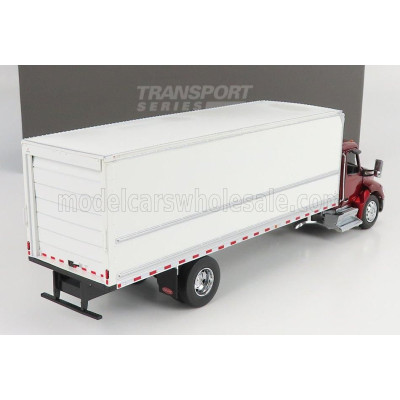 DM MODELS PETERBILT 536 TRUCK CASSONATO 2010 - RED MET WHITE 1/32