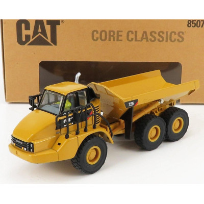 DM MODELS CATERPILLAR CAT725 CASSONE RIBALTABILE CAVA 3-ASSI - ARTICULATED TRUCK - YELLOW BLACK 1/50