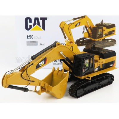 DM MODELS CATERPILLAR CAT347D ESCAVATORE CINGOLATO - TRACTOR HYDRAULIC EXCAVATOR SCRAPER - YELLOW BLACK 1/50