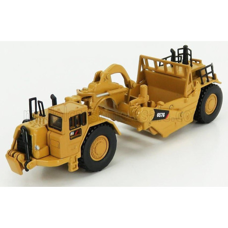 DM MODELS CATERPILLAR CAT657G RUSPA GOMMATA - WHEEL TRACTOR SCRAPER - YELLOW BLACK 1/125