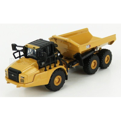 DM MODELS CATERPILLAR CAT745 CASSONE RIBALTABILE CAVA 3-ASSI - ARTICULATED TRUCK - YELLOW BLACK 1/125