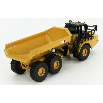 DM MODELS CATERPILLAR CAT745 CASSONE RIBALTABILE CAVA 3-ASSI - ARTICULATED TRUCK - YELLOW BLACK 1/125