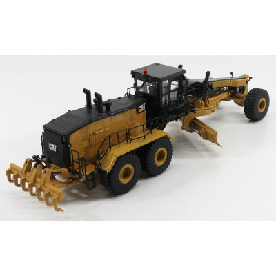 DM MODELS CATERPILLAR CAT24 RUSPA LIVELLATRICE GOMMATA - SCRAPER TRACTOR MOTOR GRADER - YELLOW BLACK 1/50