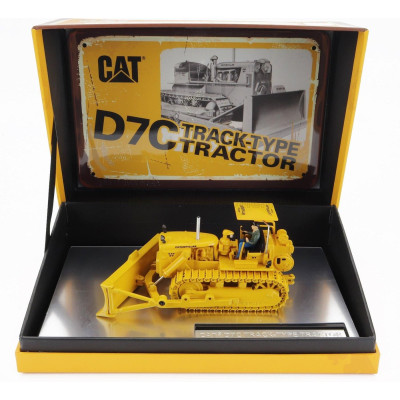 DM MODELS CATERPILLAR CATD7C RUSPA CINGOLATA - SCRAPER TRACK TYPE TRACTOR - YELLOW BLACK 1/50