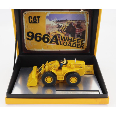 DM MODELS CATERPILLAR CAT966A RUSPA GOMMATA - SCRAPER TRACTOR WHEEL LOADER - YELLOW BLACK 1/50