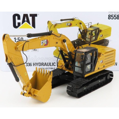 DM MODELS CATERPILLAR CAT336 ESCAVATORE CINGOLATO - TRACTOR HYDRAULIC EXCAVATOR SCRAPER - NEXT GENERATION - YELLOW BLACK 1/50