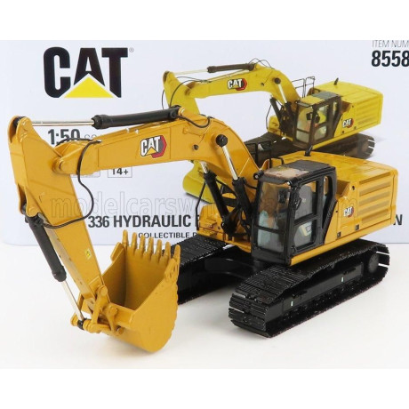 DM MODELS CATERPILLAR CAT336 ESCAVATORE CINGOLATO - TRACTOR HYDRAULIC EXCAVATOR SCRAPER - NEXT GENERATION - YELLOW BLACK 1/50