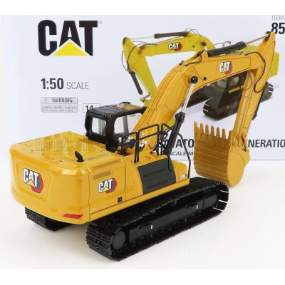 DM MODELS CATERPILLAR CAT336 ESCAVATORE CINGOLATO - TRACTOR HYDRAULIC EXCAVATOR SCRAPER - NEXT GENERATION - YELLOW BLACK 1/50